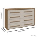 Ver imagem 2 de Cômoda Grande com 8 Gavetas Angra - Carvalho/offwhite