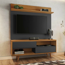 Ver imagem 2 de Bancada Retrô com Painel para Tv de até 50 Polegadas Notável Preto / Freijó Trend