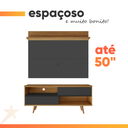 Ver imagem 5 de Bancada Retrô com Painel para Tv de até 50 Polegadas Notável Preto / Freijó Trend