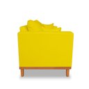 Ver imagem 4 de Sofá Moderno Viena 3 Lugares Com Base de Madeira Suede Amarelo - Madeira Prima Deccor