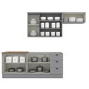 Ver imagem 6 de Cozinha Modulada Americana 4 Peças com Balcão 120cm sem Tampo Cinza/nature - Móveis Henn