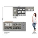 Ver imagem 7 de Cozinha Modulada Americana 4 Peças com Balcão 120cm sem Tampo Cinza/nature - Móveis Henn