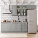 Ver imagem 2 de Cozinha Modulada Americana 4 Peças com Balcão 120cm sem Tampo Cinza/nature - Móveis Henn