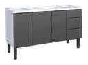 Ver imagem 1 de Gabinete Armário Cozinha Jupter 1.50 Mt 100% Aço Galvanizado P/ Pia -Balção 150 cm -3 Portas- 3 Gave
