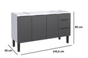 Ver imagem 3 de Gabinete Armário Cozinha Jupter 1.50 Mt 100% Aço Galvanizado P/ Pia -Balção 150 cm -3 Portas- 3 Gave