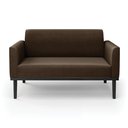 Ver imagem 3 de Sofá Namoradeira Base de Madeira Fixa Preto Marisa Suede - D’Rossi Marrom