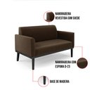 Ver imagem 6 de Sofá Namoradeira Base de Madeira Fixa Preto Marisa Suede - D’Rossi Marrom