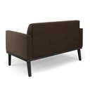 Ver imagem 5 de Sofá Namoradeira Base de Madeira Fixa Preto Marisa Suede - D’Rossi Marrom