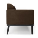 Ver imagem 4 de Sofá Namoradeira Base de Madeira Fixa Preto Marisa Suede - D’Rossi Marrom