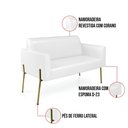 Ver imagem 3 de Sofá Namoradeira e 2 Poltronas Pé de Ferro Dourado Marisa Corano D03 - D'Rossi