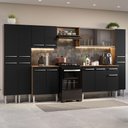 Ver imagem 1 de Armário de Cozinha Completa 325cm Rustic/Preto Emilly Madesa 03