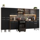Ver imagem 3 de Armário de Cozinha Completa 325cm Rustic/Preto Emilly Madesa 03