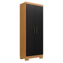 Ver imagem 1 de Armário Multiuso Max Plus 2 Portas Cinamomo Preto Catedral Fosco - Zanzini