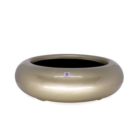 Vaso Bacia Decorativo Redondo Ouro Velho P 9x30x30 cm - D’Rossi