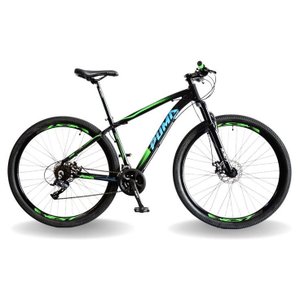 BICICLETA 29 PUMABIKE LINCE 24V STEEZ, FREIO MEC, SUSP 80MM, PRETO VERDE E AZUL, 17