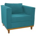 Ver imagem 6 de Kit Sofá 2 Lugares e Poltrona Europa Suede Azul Turquesa Doce Sonho Móveis