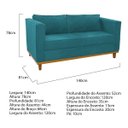 Ver imagem 3 de Kit Sofá 2 Lugares e Poltrona Europa Suede Azul Turquesa Doce Sonho Móveis
