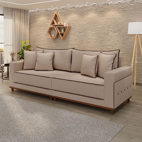 Sofá para Sala de Estar Living 05 Lugares 236cm Montes Claros
