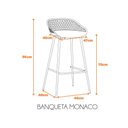 Ver imagem 2 de Kit com 2 Banquetas Monaco Assento em Polipropileno e Base em Aço Fratini Nude