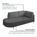 Ver imagem 4 de Sofá Living Orgânico 2 Lugares 175cm Base de Ferro Braço Lado Direito Norten Veludo Cinza Escuro