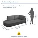 Ver imagem 3 de Sofá Living Orgânico 2 Lugares Veludo Cinza Escuro Norten 165cm