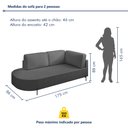 Ver imagem 3 de Sofá Living Orgânico 2 Lugares 175cm Base de Ferro Braço Direito Norten