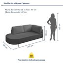 Ver imagem 3 de Sofá Living Orgânico 2 Lugares 175cm Base de Ferro Braço Lado Direito Norten Veludo Cinza Escuro