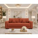 Ver imagem 2 de Sofá Namoradeira Requinte Confortável Boucle p/ Sala:Terra Cota