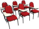 Ver imagem 1 de Kit com 6 Cadeiras Universitária P Auditórios Linha Hotel Cor:Vermelho