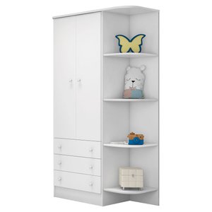 Guarda Roupa Infantil 2 Portas Doce Sonho - Qmovi Branco