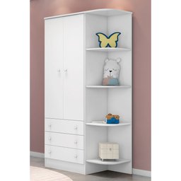 Guarda Roupa Infantil 2 Portas Doce Sonho - Qmovi Branco - 2