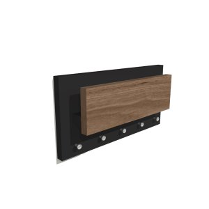 Porta Chaves de Parede com Suporte para Cartas Preto