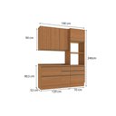 Ver imagem 3 de Kit Cozinha Modulada 4 Peças Maxxi (1aéreo+1balcão+1torrequente+1complemento) C4p162 Canela -