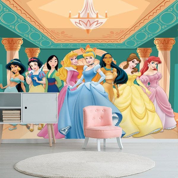 Vinil de parede 12 princesas da Disney