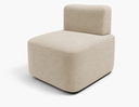Ver imagem 1 de Poltrona Cubo Moderna Estilo Contemporâneo Bouclé:Bouclé Bege