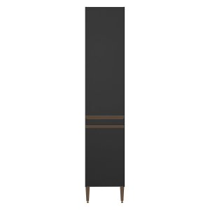 Armário Paneleiro para Cozinha Sabrina 40 X 202 Cm 2 Portas Mdp Preto 0466 Menu