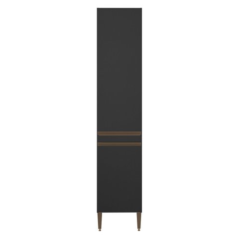 Armário Paneleiro para Cozinha Sabrina 40 X 202 Cm 2 Portas Mdp Preto 0466 Menu