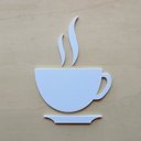Ver imagem 1 de Quadrinho Xícara - Placa Sinalização Copa - Toque 3D:Branco