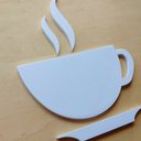 Ver imagem 2 de Quadrinho Xícara - Placa Sinalização Copa - Toque 3D:Branco