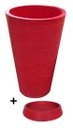 Ver imagem 6 de Kit Vaso Planta + Prato 35x25 Redondo Cônico Polietileno BGPLASTICOS VERMELHO PAU BRASIL 005