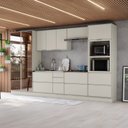 Ver imagem 1 de Cozinha Completa 7 Peças 100% MDF com Cristaleiras 2 Portas e Torre Quente 2 Fornos Fineze