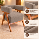 Ver imagem 2 de Poltrona Decorativa Mirela Bouclé Confortável Sala e Quarto:Cappuccino