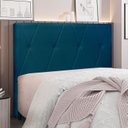 Ver imagem 5 de Cabeceira Decorativa King Size 1,95M Yves Veludo Azul Marinho - Gran Belo
