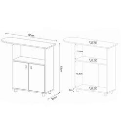 Armário Tábua de Passar Roupa com 2 Portas e 1 Nicho Branco Florido Tp3050 Tecnomobili - 2