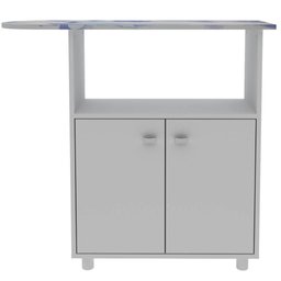 Armário Tábua de Passar Roupa com 2 Portas e 1 Nicho Branco Florido Tp3050 Tecnomobili - 1