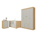 Ver imagem 2 de Quarto de Bebê Completo com Berço Americano 3 em 1 Encanto Multimóveis Mp4585 Madeirado/off White