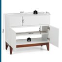 Ver imagem 3 de Gabinete para Banheiro em Madeira Maciça e MDF Fresh Branco/Imbuia