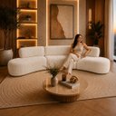Ver imagem 2 de Sofa Curvo Virginia 3 Modulos Boucle Moscow Design Orgânico