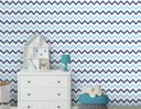 Ver imagem 1 de Papel de Parede Infantil - Chevron Tons Azul Arte Destaque 1,50 Metros