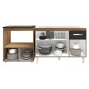 Ver imagem 5 de Cozinha Armário Balcão Gabinete de Pia Aline 120 Cm e Balcão Evelyn para Fogão Cooktop 5 Bocas e For